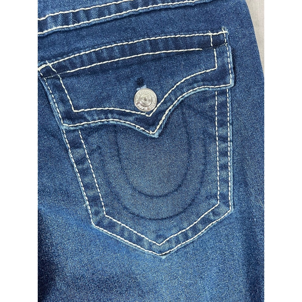 True Religion Jeans Mens 31 Geno Relaxed Slim Blue Contrast Stitch EUC - Picture 13 of 13
